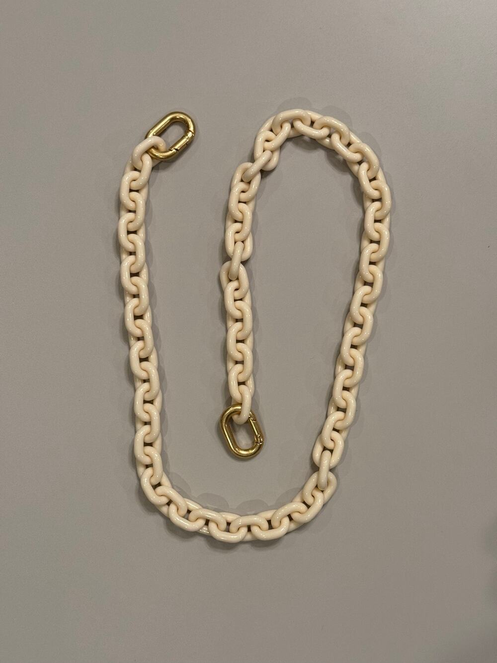 Clare V. Shoulder Strap, Cream, Resin Mini Link - 27.75"